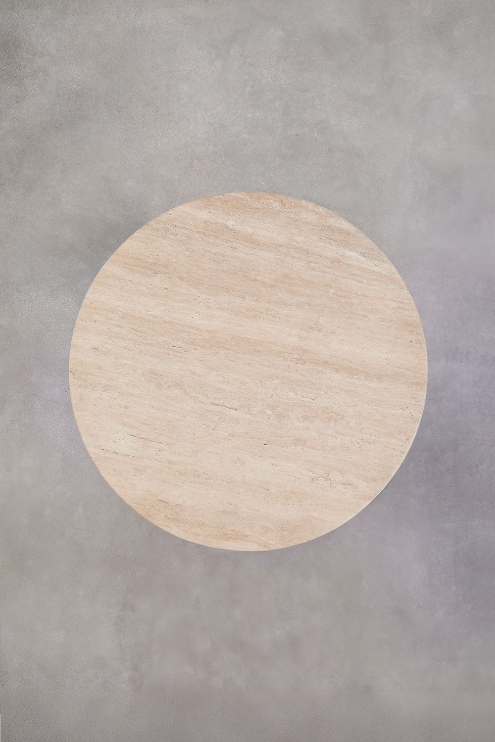 Giselda round dining table in natural stone and mango wood, gallery image 7