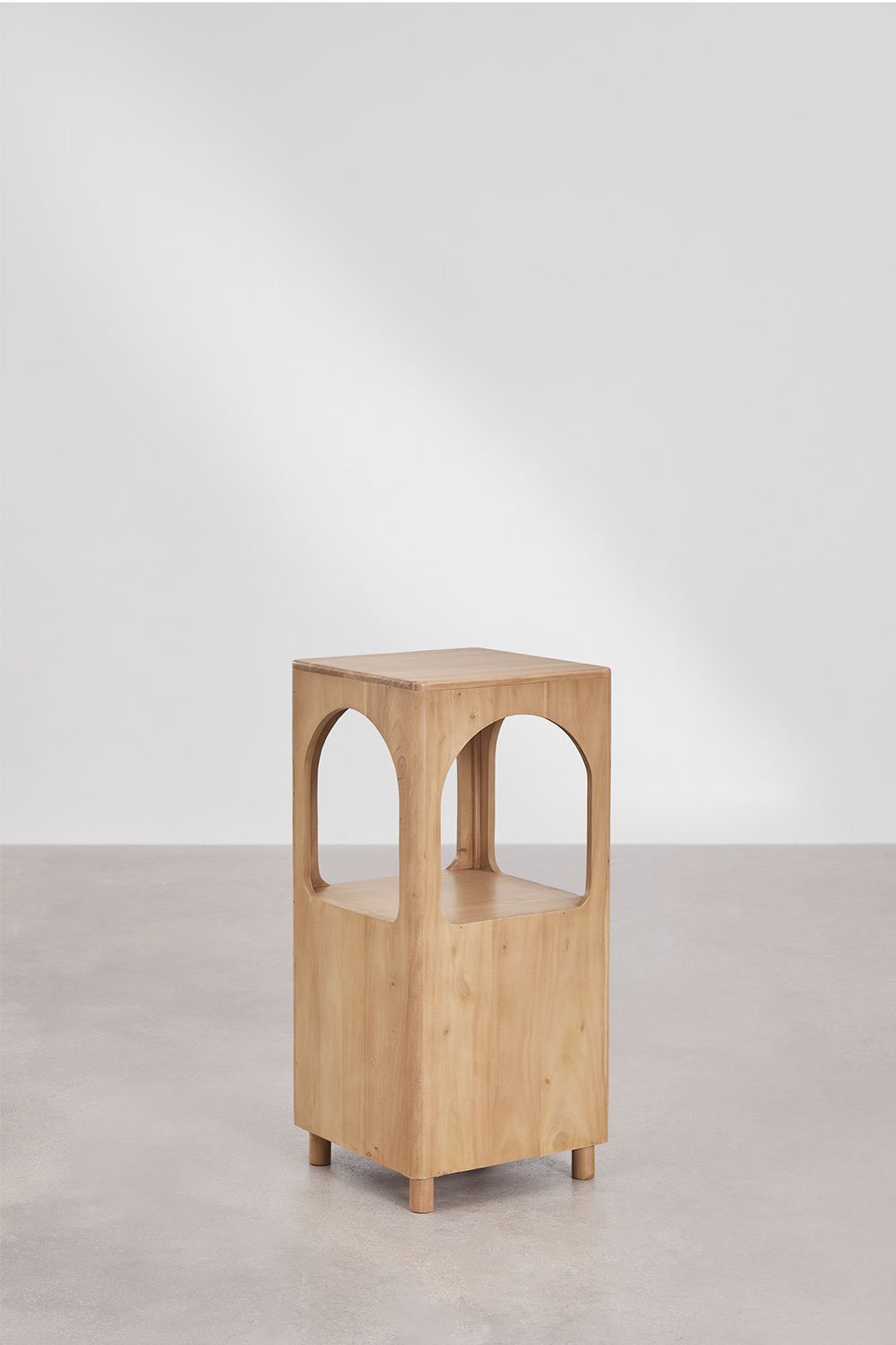 Massilia acacia wood and glass bathroom shelf, gallery image 7