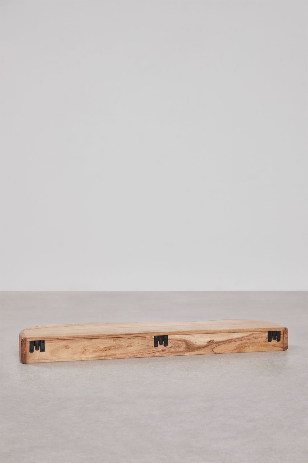 Nireimi acacia wood wall-mounted entryway console with storage, gallery image 5