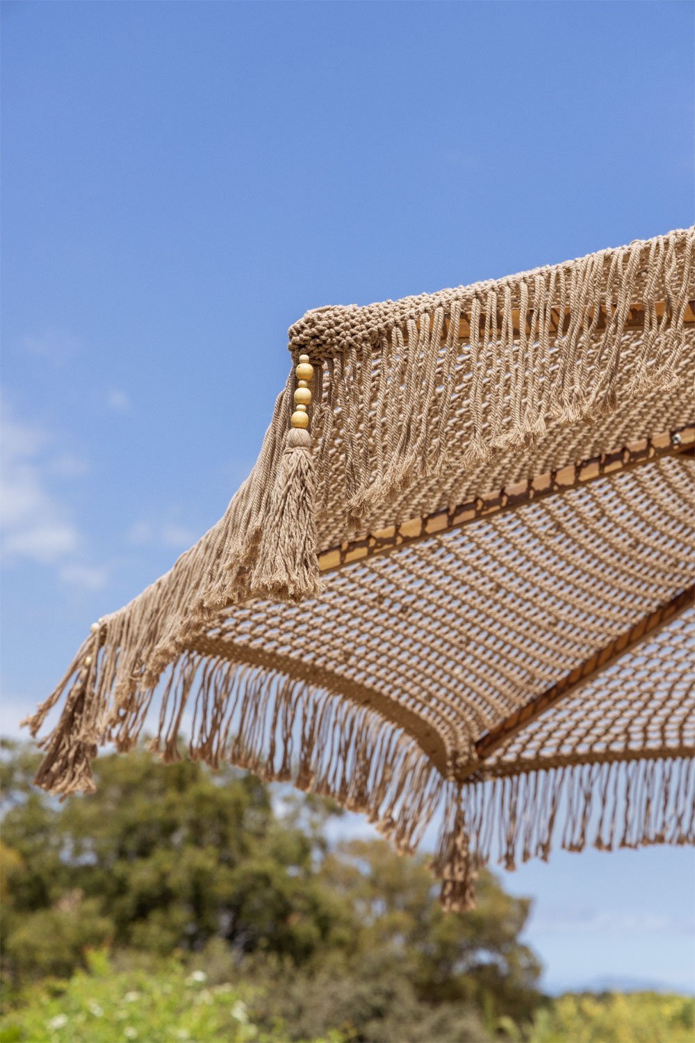 Tongariki teak and cotton parasol, gallery image 2