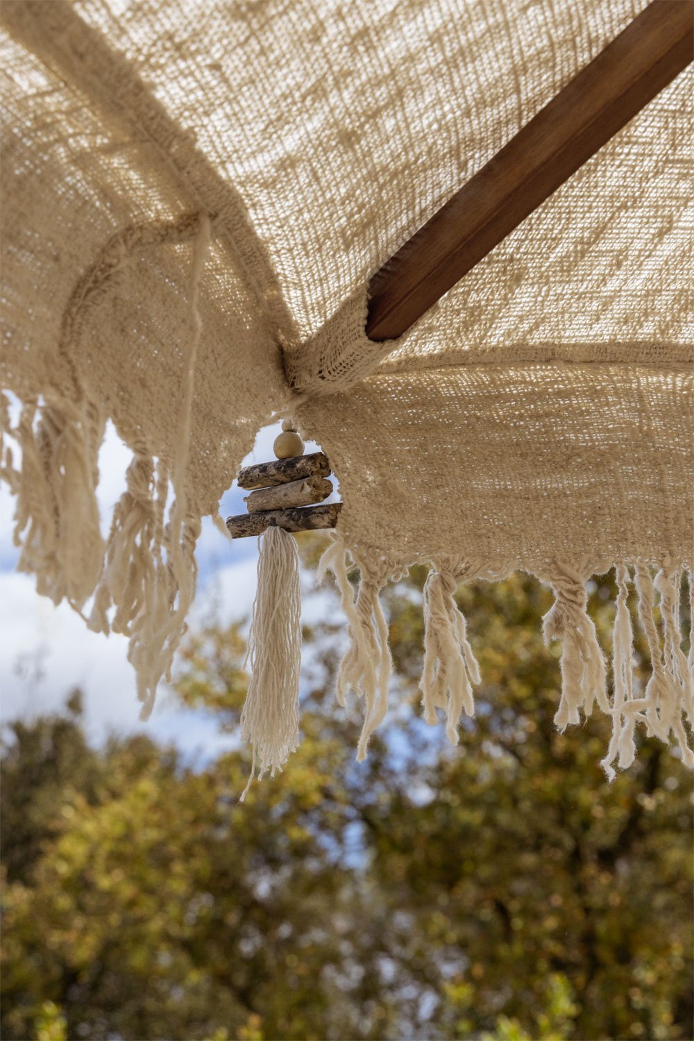 Tongariki teak and cotton parasol, gallery image 2