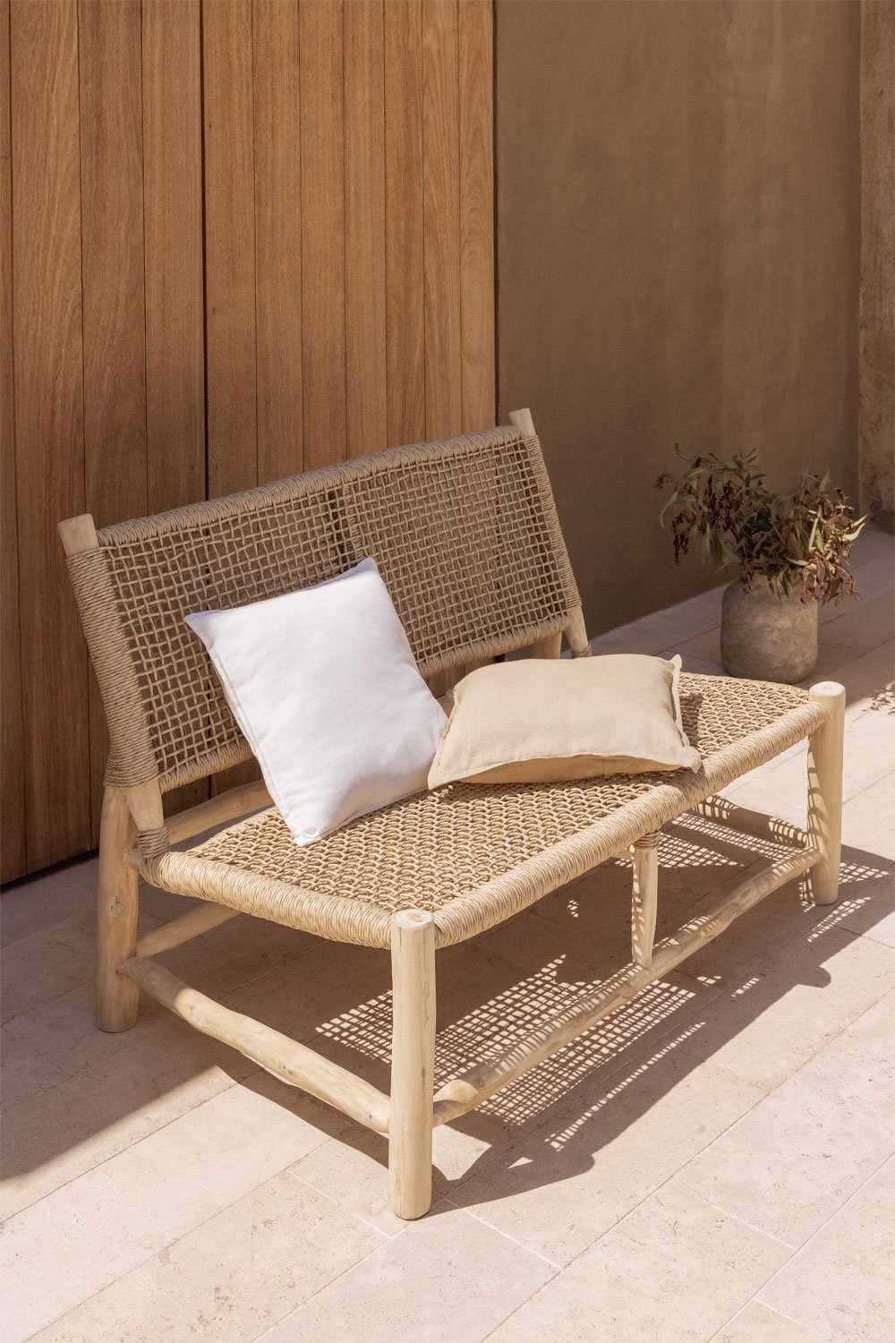 Bientina 2 seater teak garden sofa, gallery image 1