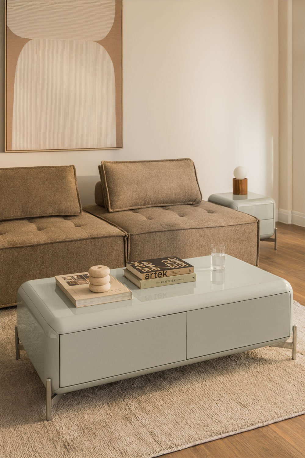 Rectangular center table 120x60 cm in MDF Alazne, gallery image 1
