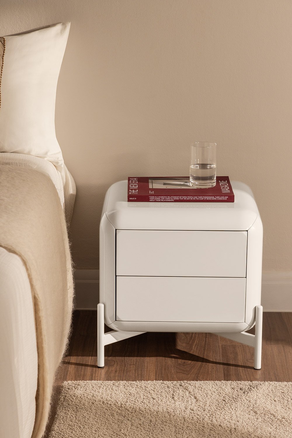 Pack of 2 bedside tables 45x45 cm in Alazne MDF, gallery image 1