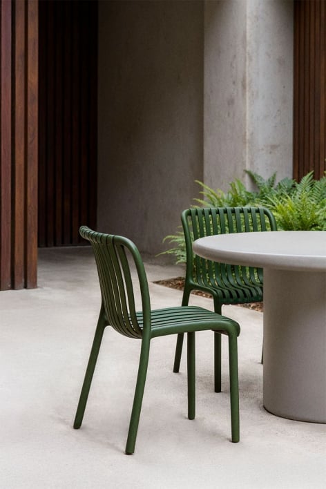 Wendell polypropylene stackable garden chair - Pesto