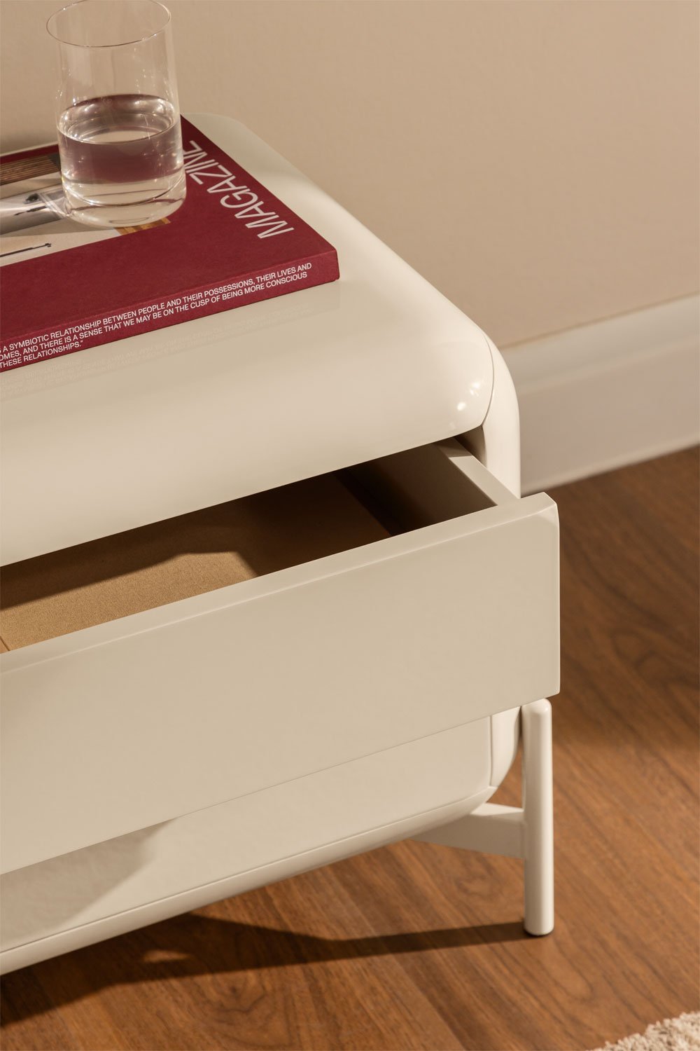 Bedside table 45x45 cm in MDF Alazne, gallery image 2