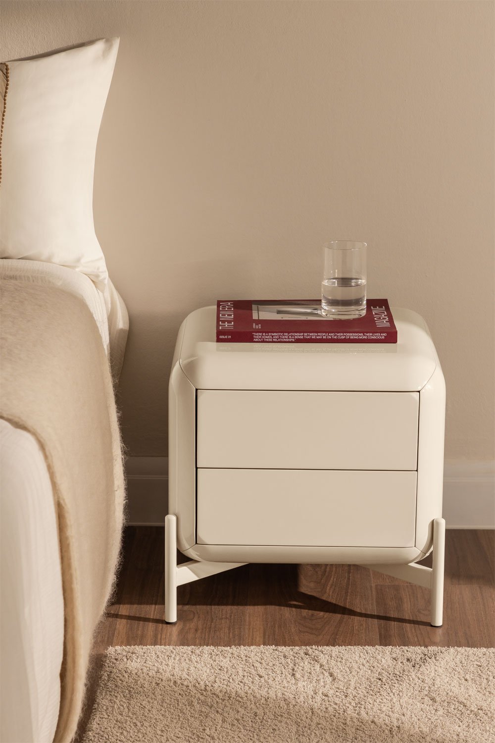 Bedside table 45x45 cm in MDF Alazne, gallery image 1