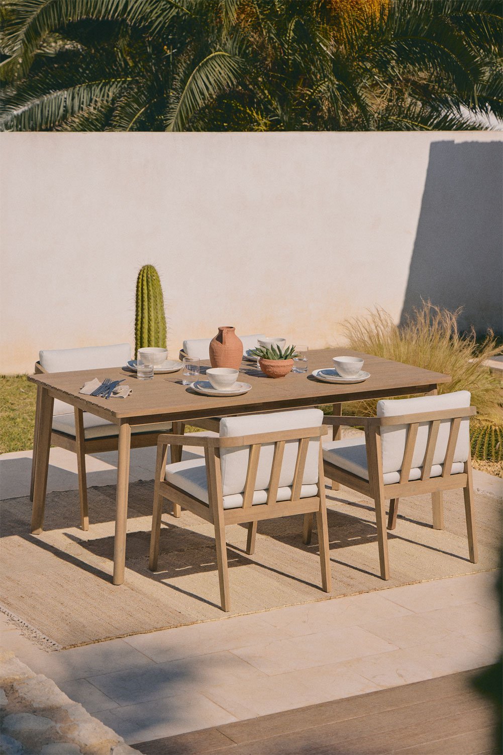 Rectangular Garden Table in Acacia Wood Kaela, gallery image 1