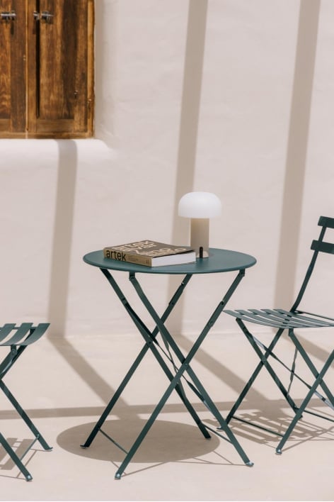 Round garden table Ø60 cm foldable in steel Sergey