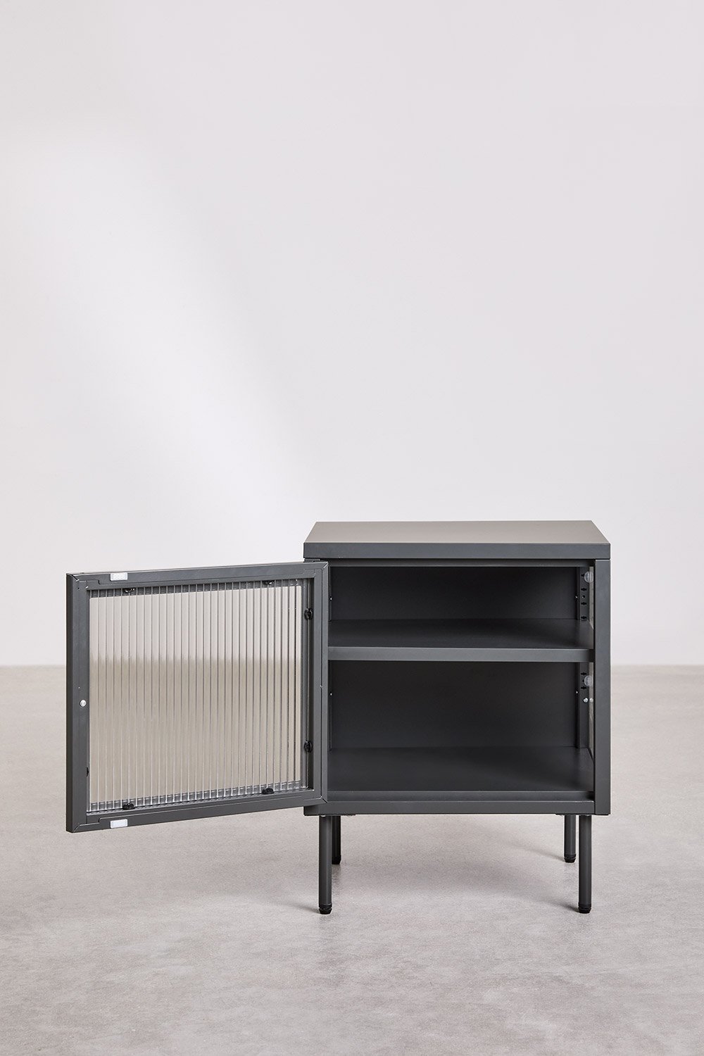 Paoline steel and glass nightstand, gallery image 5