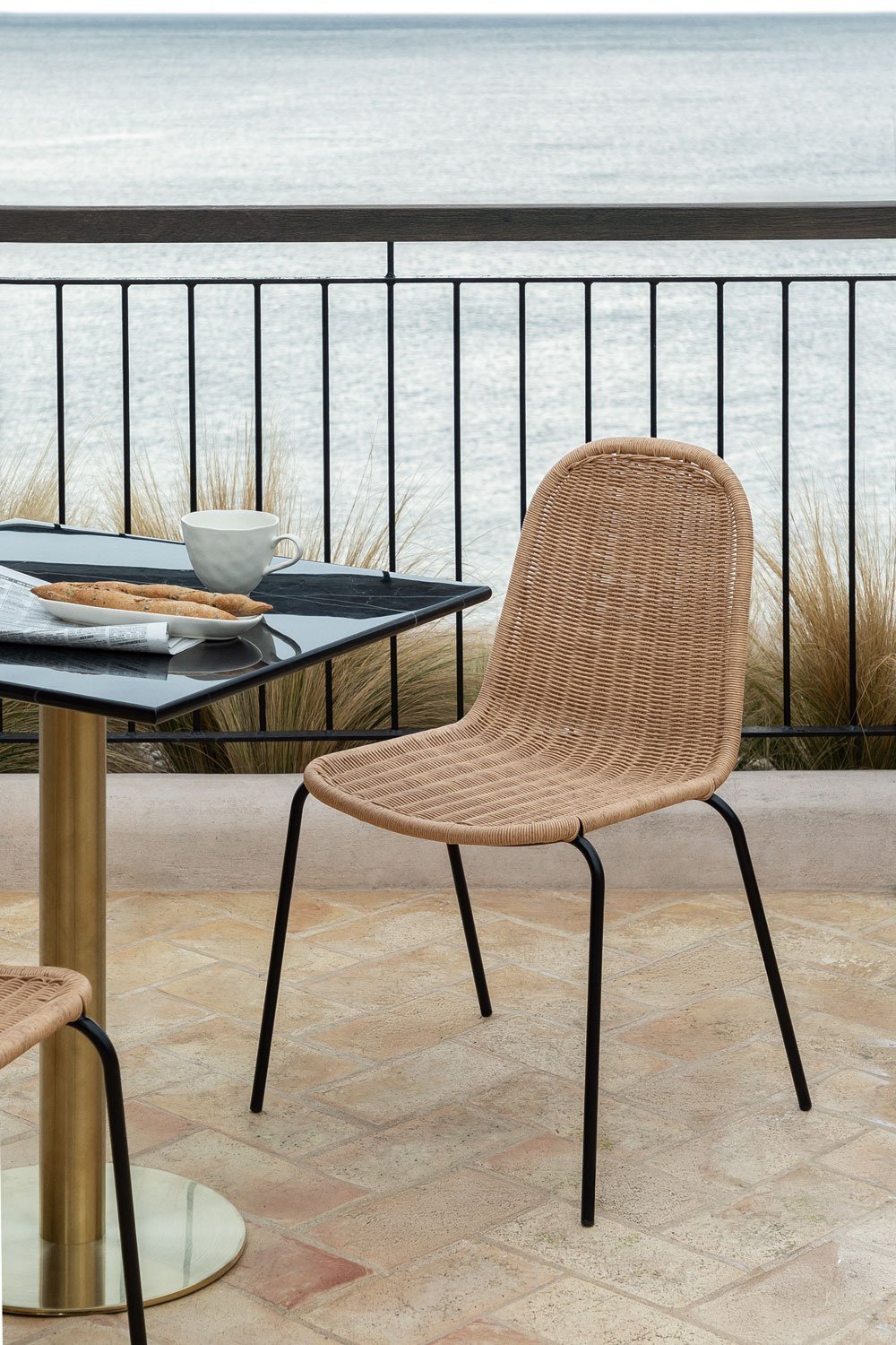 Reiven wicker stackable garden chair, gallery image 1