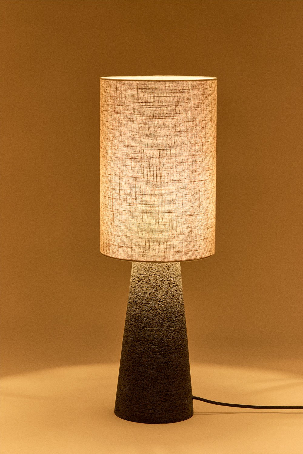 Loana linen and fiberglass table lamp, gallery image 4