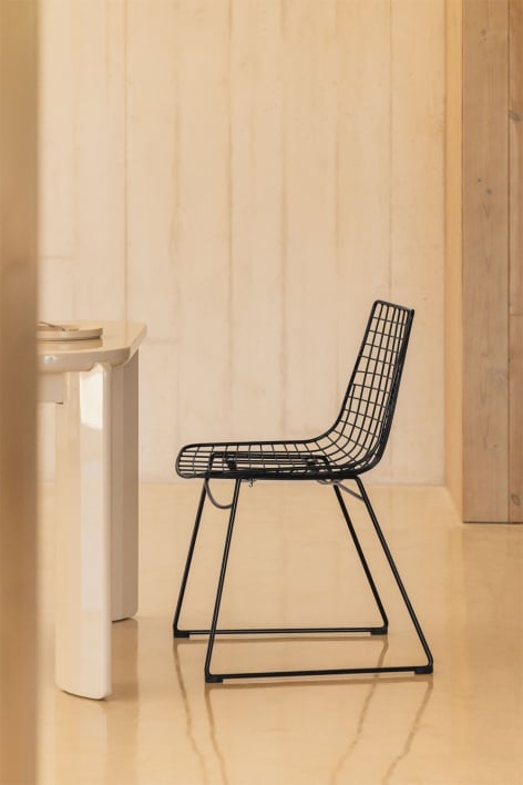 Renee steel dining chair - BLACK