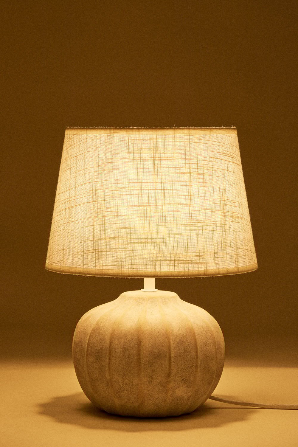 Yalira 30cm ceramic and linen table lamp, gallery image 4