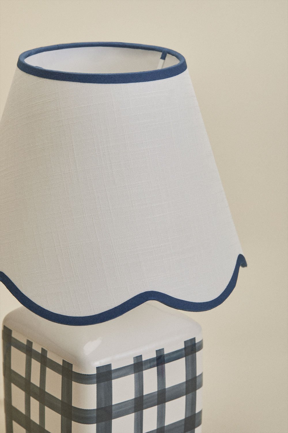 Pirela ceramic and linen table lamp, 35 cm, gallery image 6