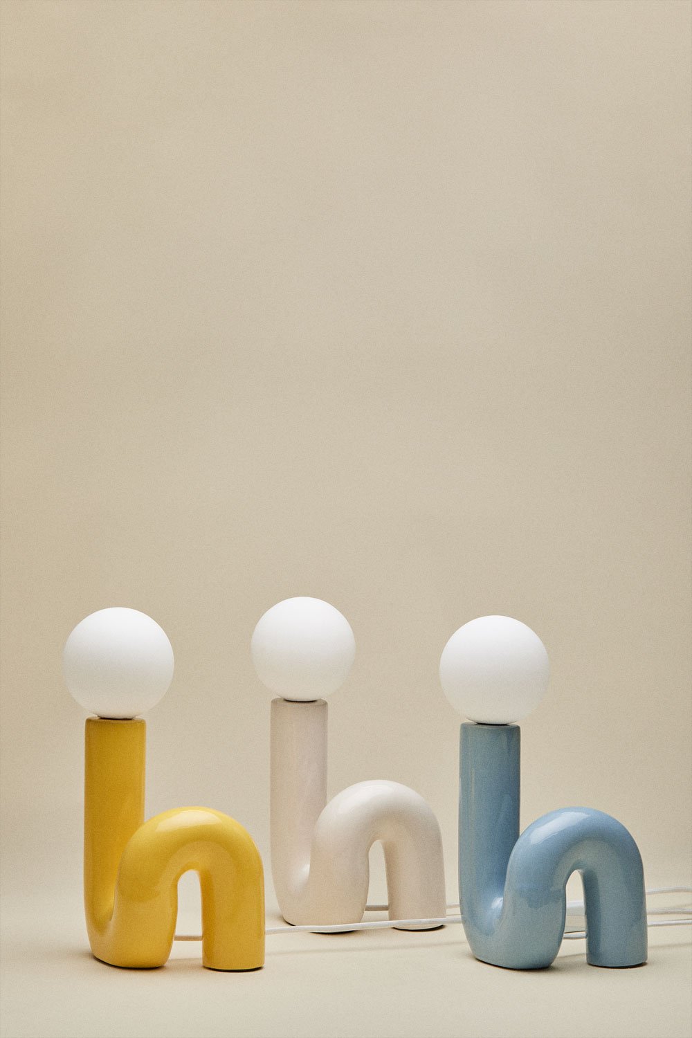 Ceramic table lamp with Vireto glass ball, gallery image 10