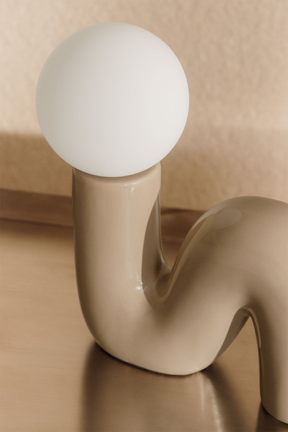 Ceramic table lamp with Vireto glass ball, gallery image 2