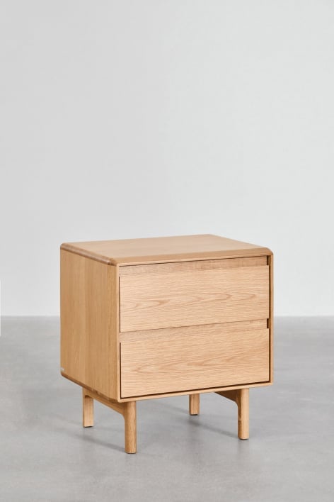 Pack of 2 Treveris oak bedside tables