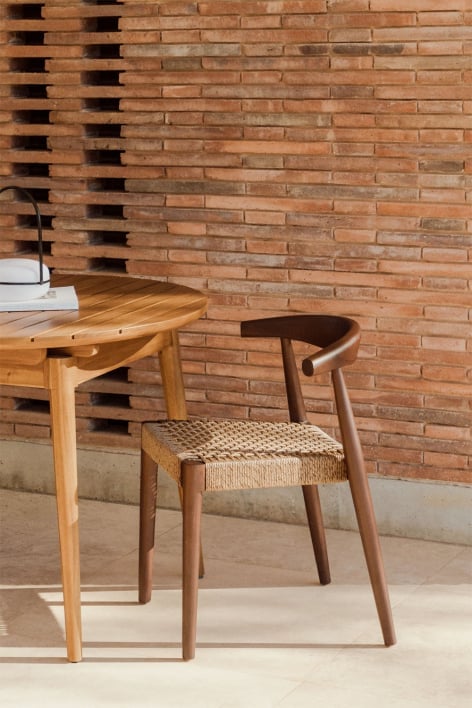 Celle teak garden chair - Dark Brown Wood