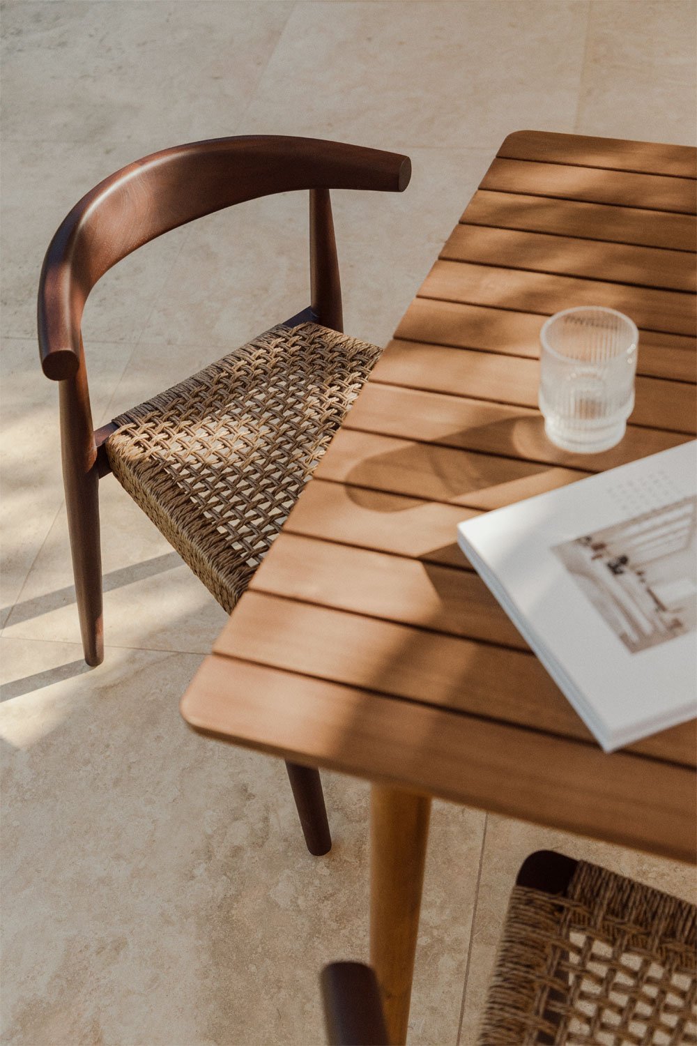 Pack of 2 Celle teak wood garden chairs, gallery image 2