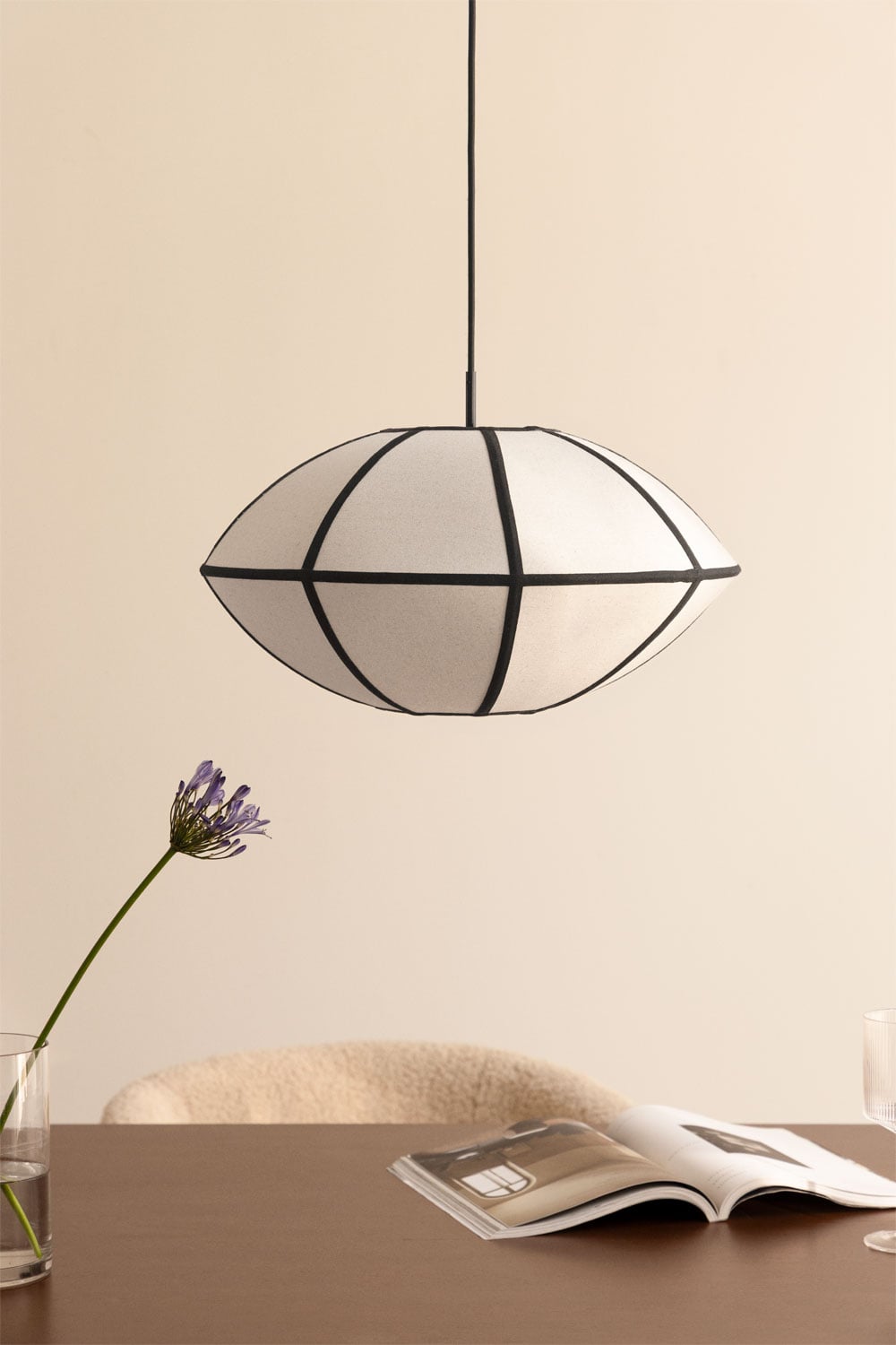 Patraix linen pendant ceiling lamp, gallery image 1