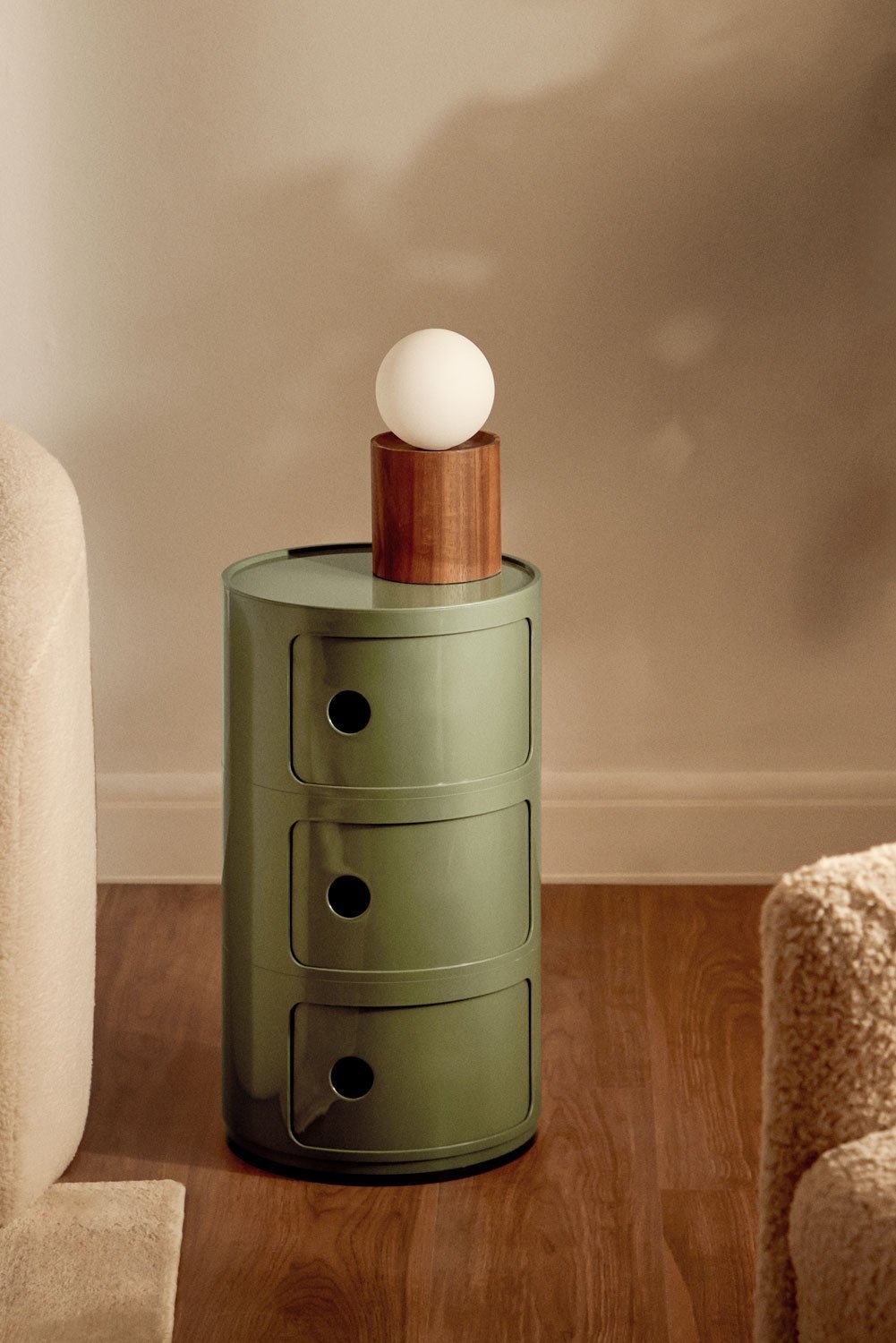 Babel round side table with shelves, gallery image 1