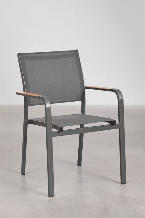 Pack of 6 Archer stackable aluminum garden chairs