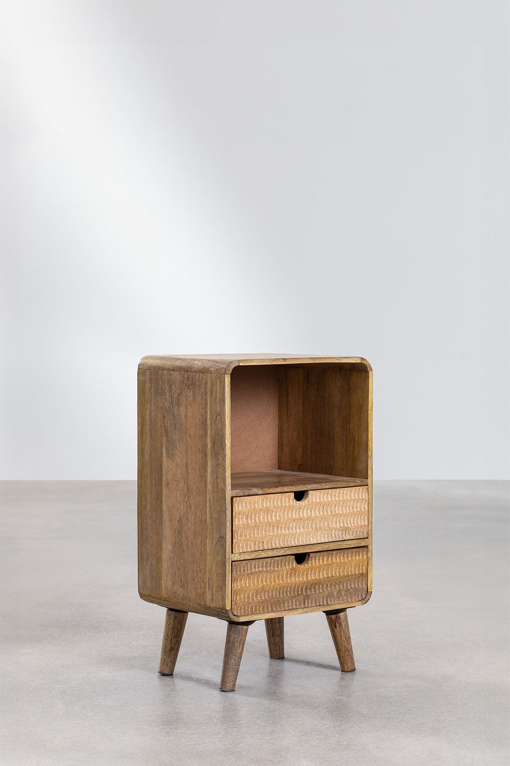 Pack of 2 rectangular nightstands 30x25 cm in Yulara mango wood, gallery image 2