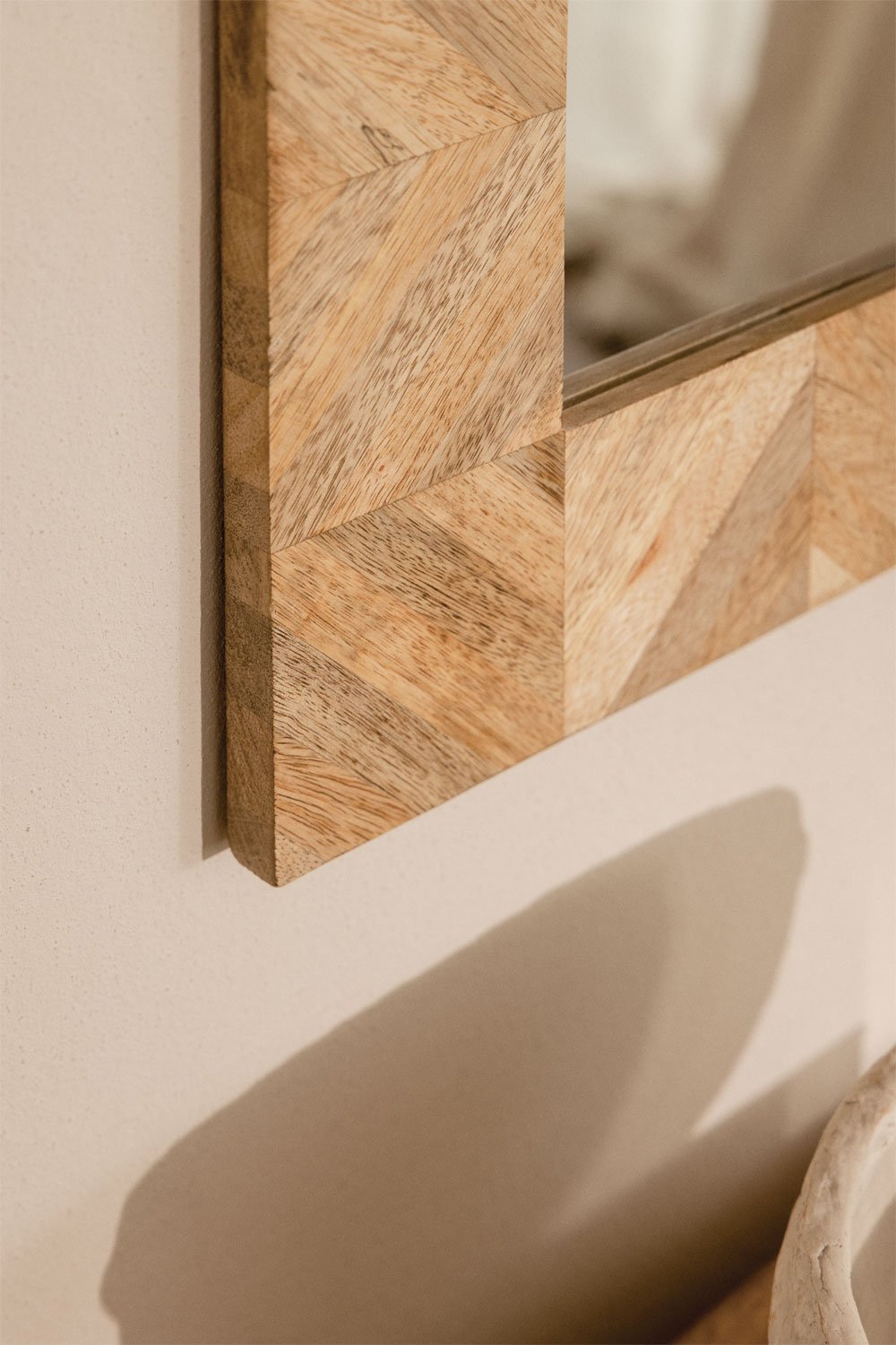 Rectangular wall mirror 50x70 cm in Mykonos mango wood, gallery image 2