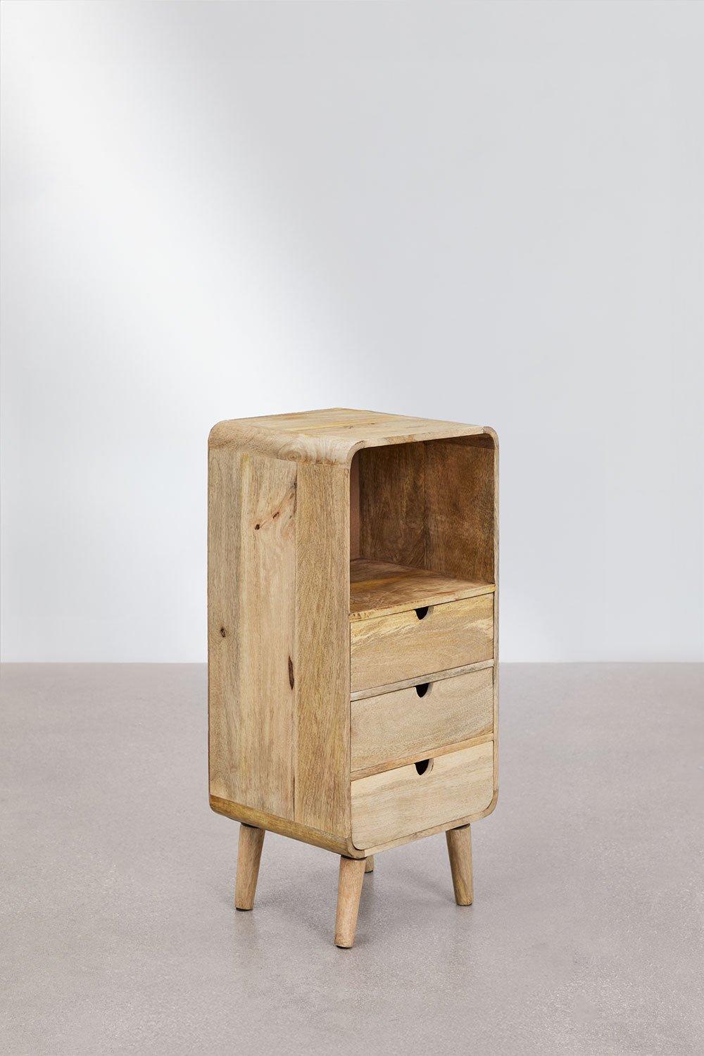 Pack of 2 rectangular nightstands 30x25 cm in Yulara mango wood, gallery image 3