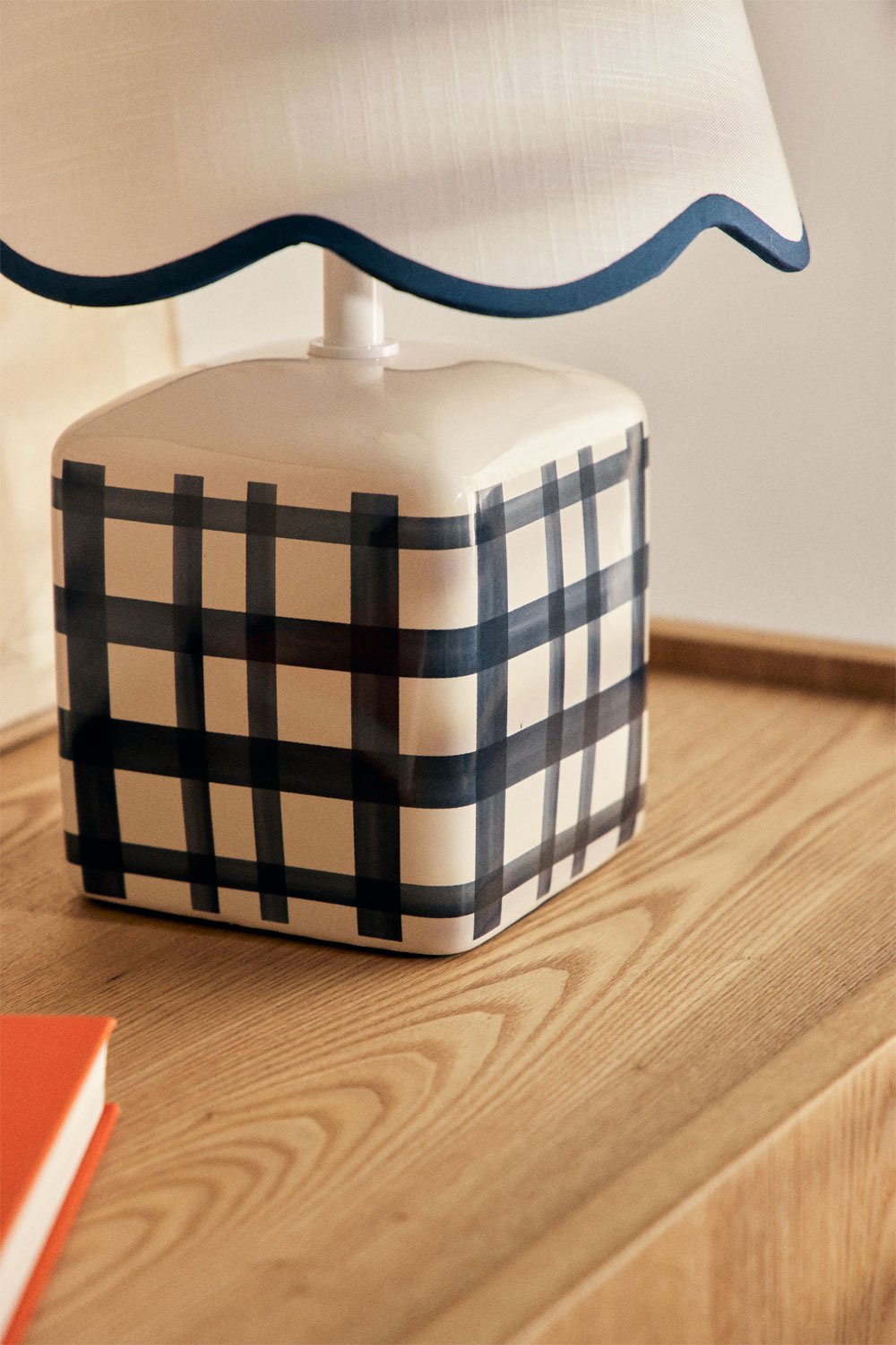 Pirela ceramic and linen table lamp, 35 cm, gallery image 2