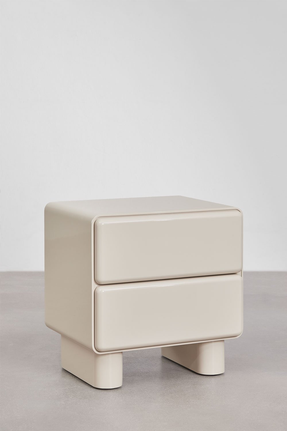 Pack of 2 nightstands with two drawers in MDF Sheila, gallery image 3