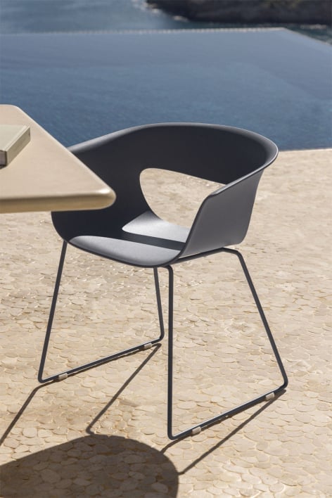 Garden chair in iron and polypropylene Alanys - Grey Graphite