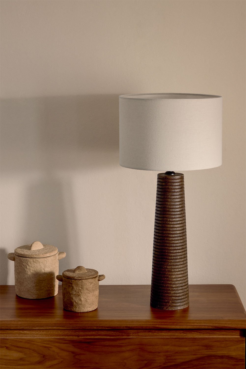 Malva mango wood table lamp, gallery image 1