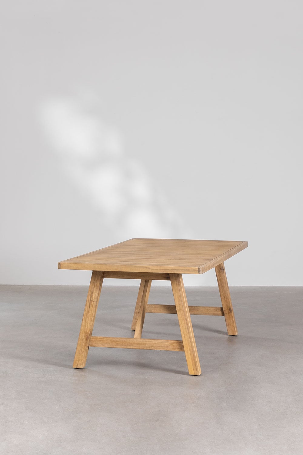 Rectangular garden table 200x100 cm rustic acacia wood Dubai, gallery image 3