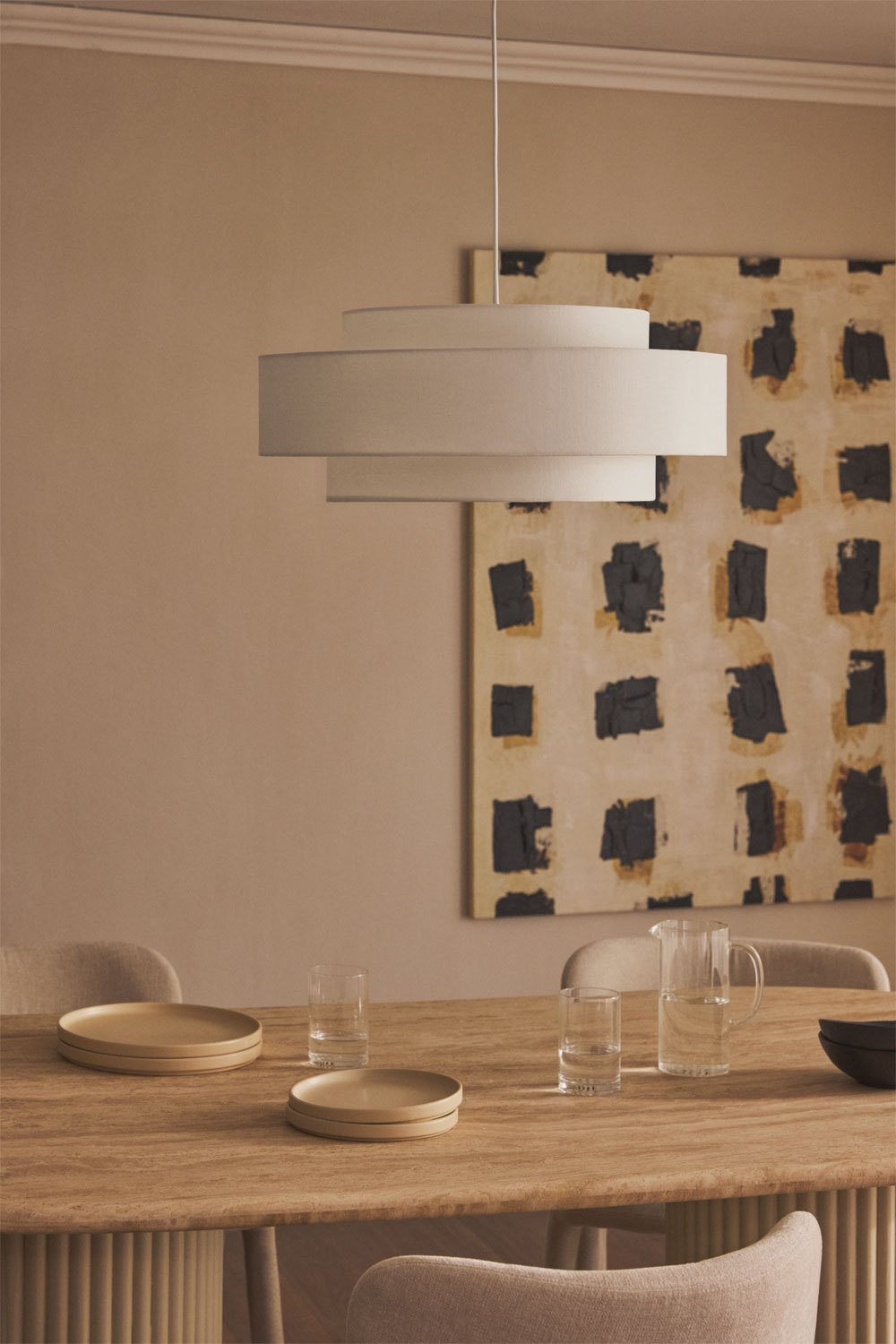 Ceiling lamp Ø55 cm in fabric and iron Milena, gallery image 1