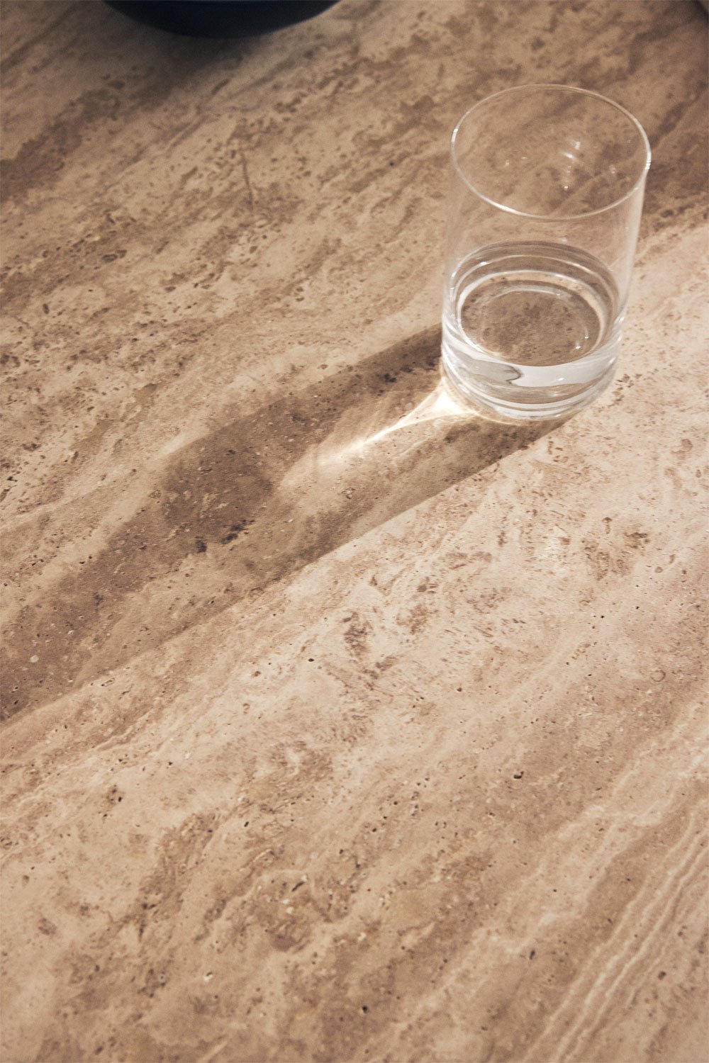 Oval dining table 200x100 cm in natural stone and mango wood Giselda, gallery image 3