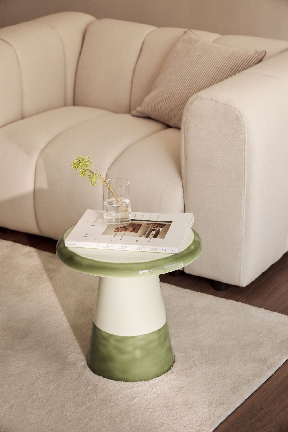 Marcela round iron side table, gallery image 1