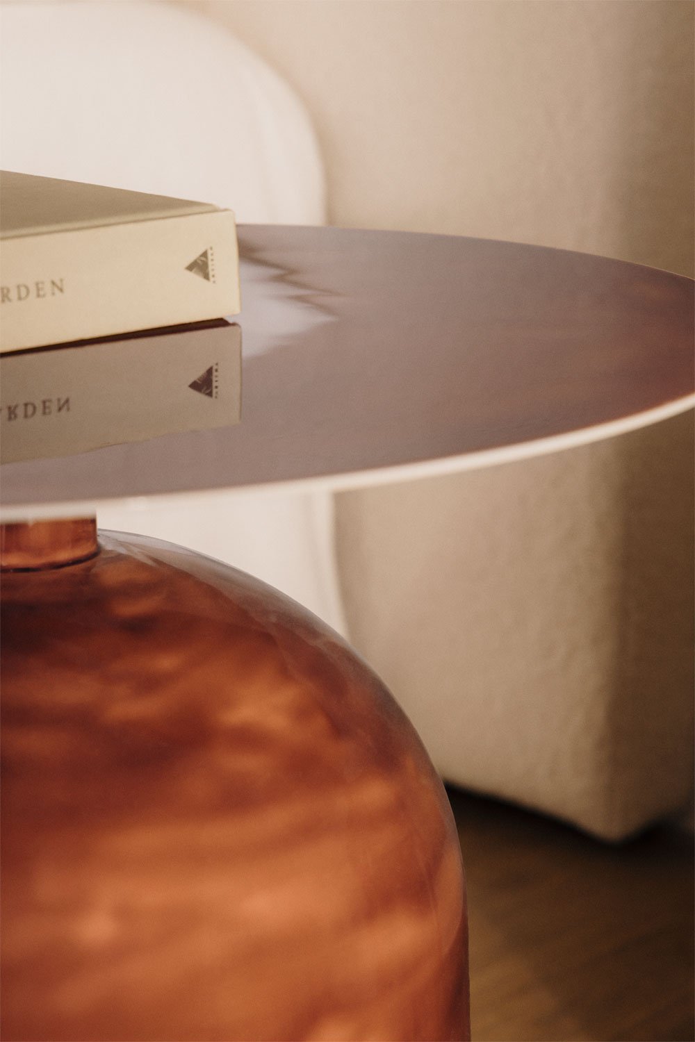 Durne round iron bedside table, gallery image 2