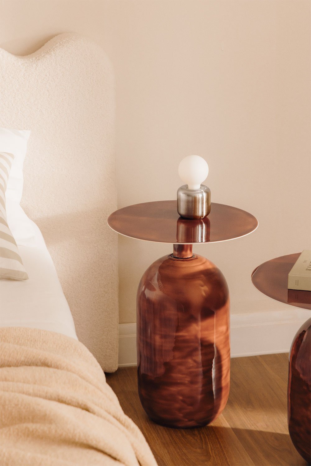 Truax round iron nightstand, gallery image 1