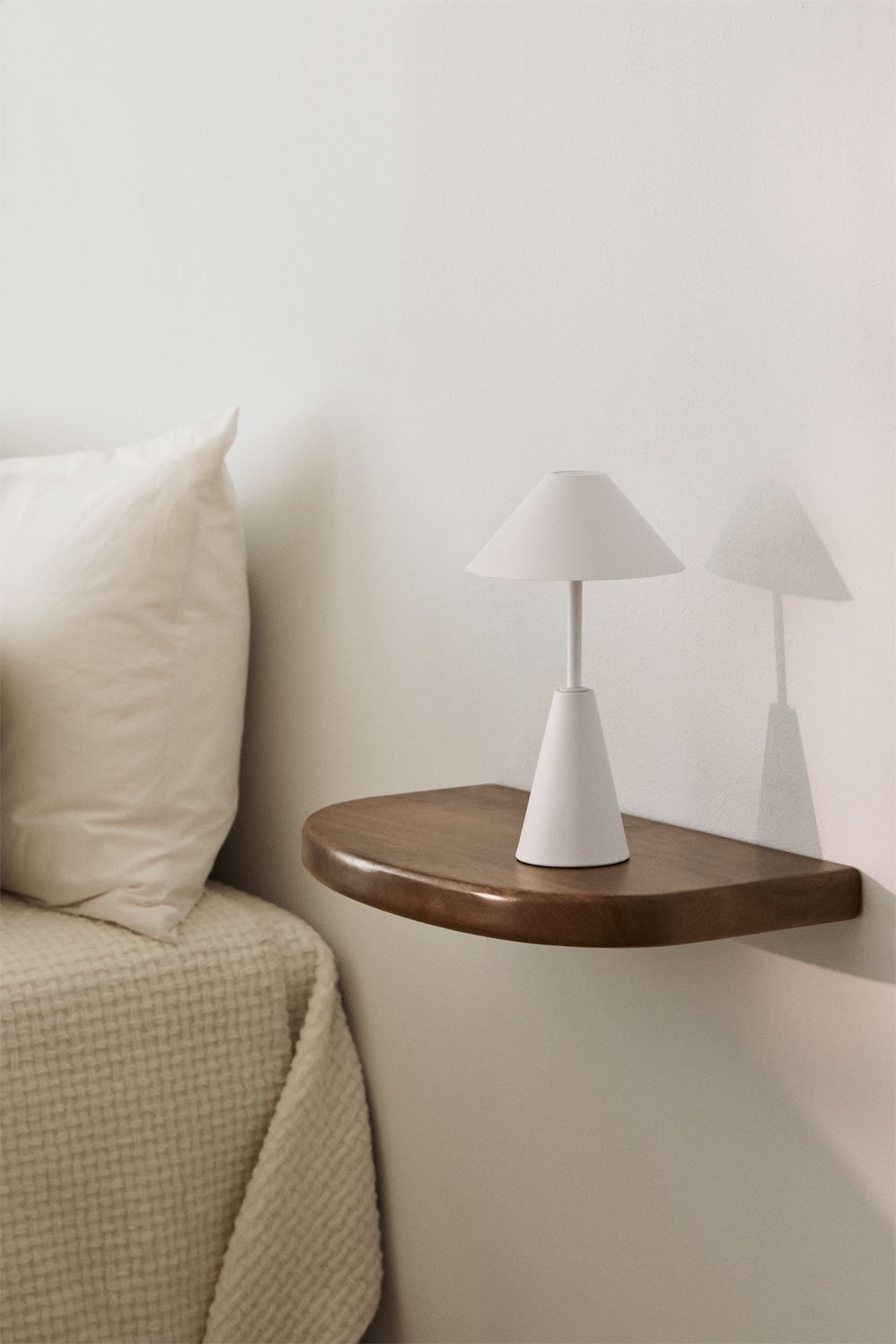 Floating bedside table 45x25 cm in Agathe mango wood, gallery image 1