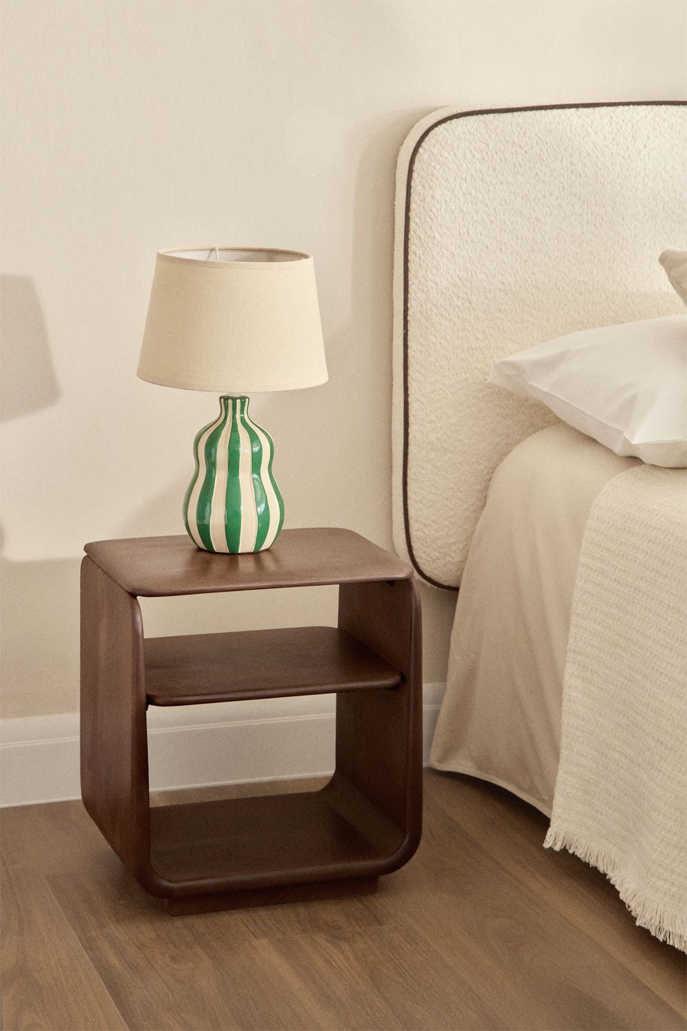 Rectangular bedside table 40x30 cm in Tinsley wood, gallery image 1