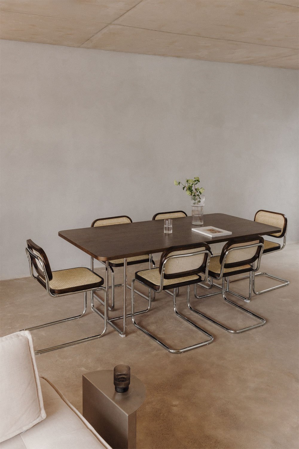 Rectangular dining table in MDF and stainless steel Tento, gallery image 1