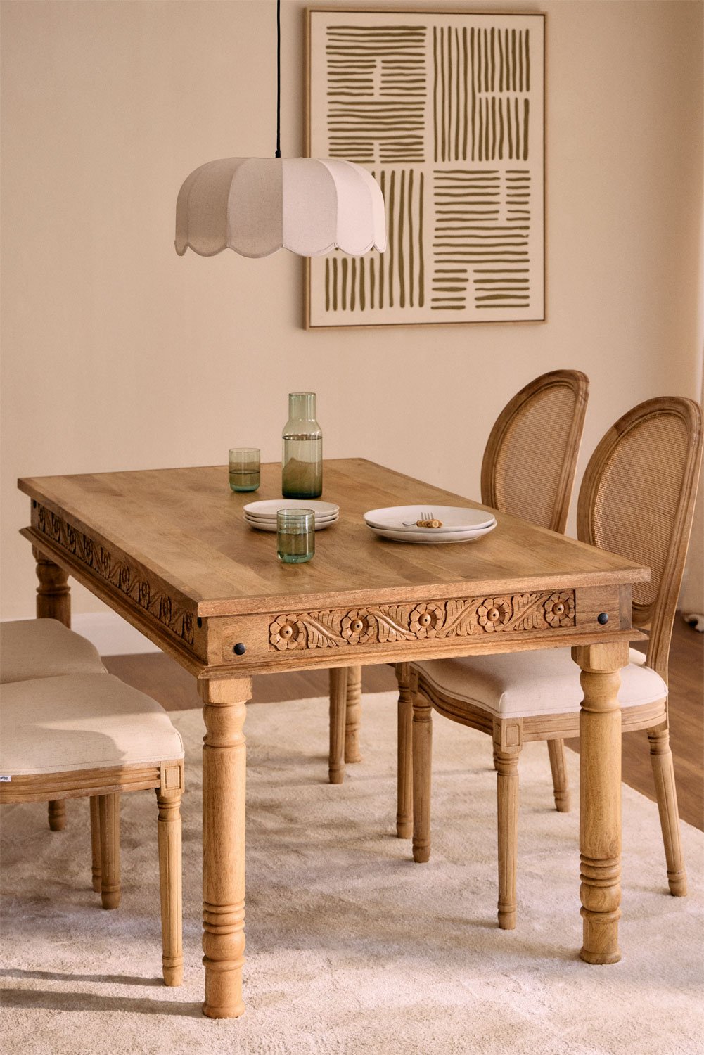 Rectangular dining table in mango wood (160x90 cm) Taraz     , gallery image 1