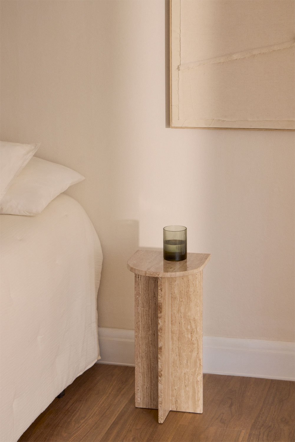 Corwel natural stone bedside table, gallery image 1