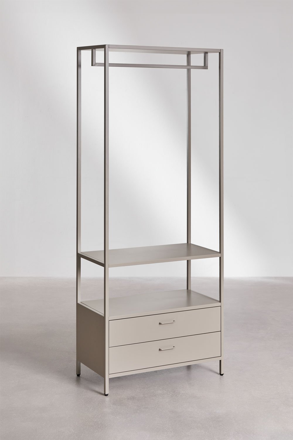 Janine 2-piece open modular wardrobe with clothes rack and drawers, gallery image 5