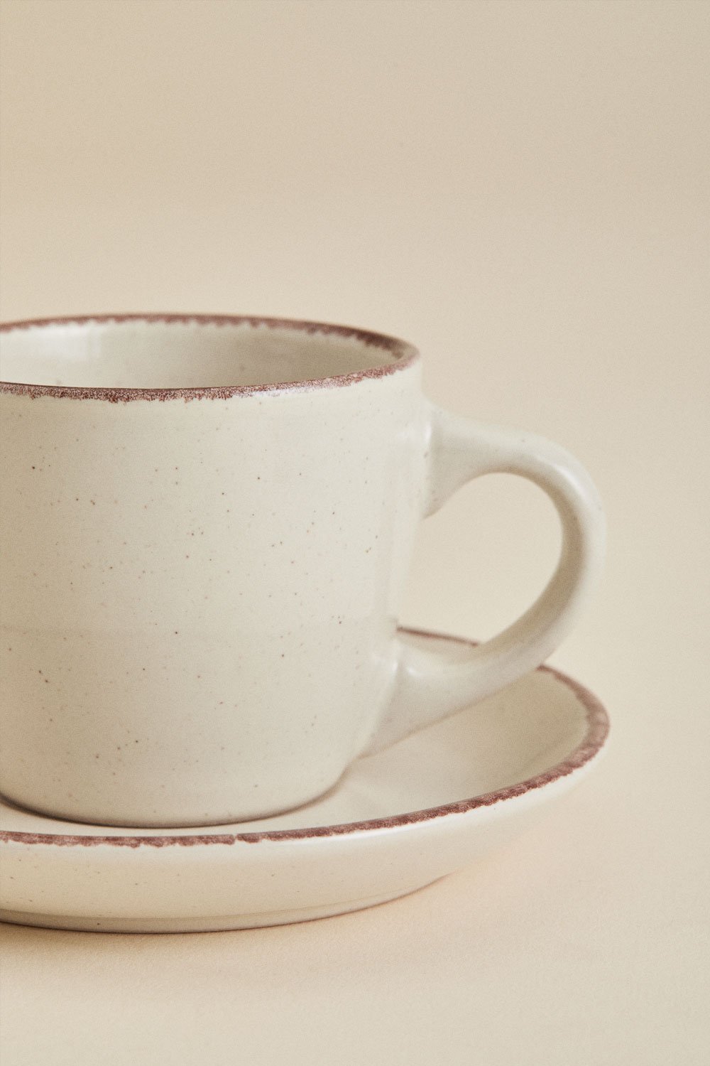 Pack of 2 Ronilena stoneware coffee cups with saucers, 9 cl, gallery image 5