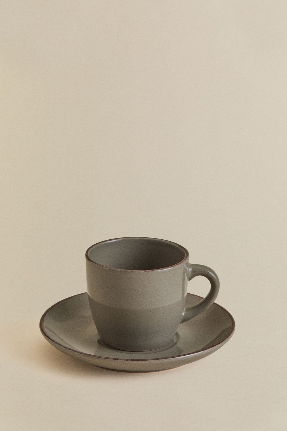 Pack of 2 Ronilena stoneware coffee cups with saucers, 22 cl, gallery image 4
