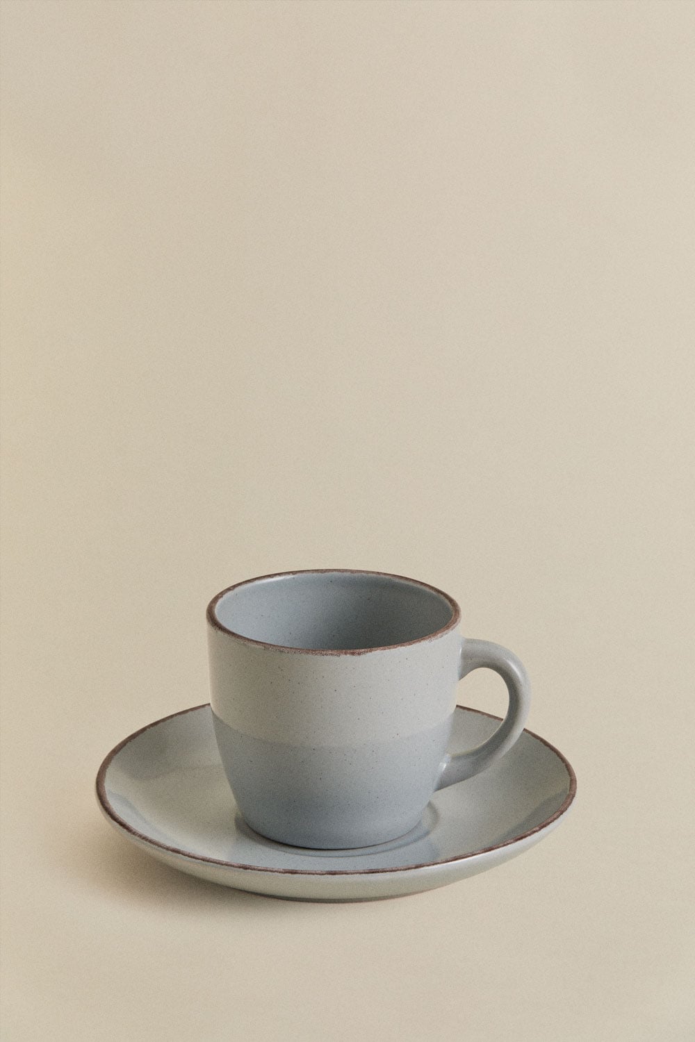 Pack of 2 Ronilena stoneware coffee cups with saucers, 22 cl, gallery image 4