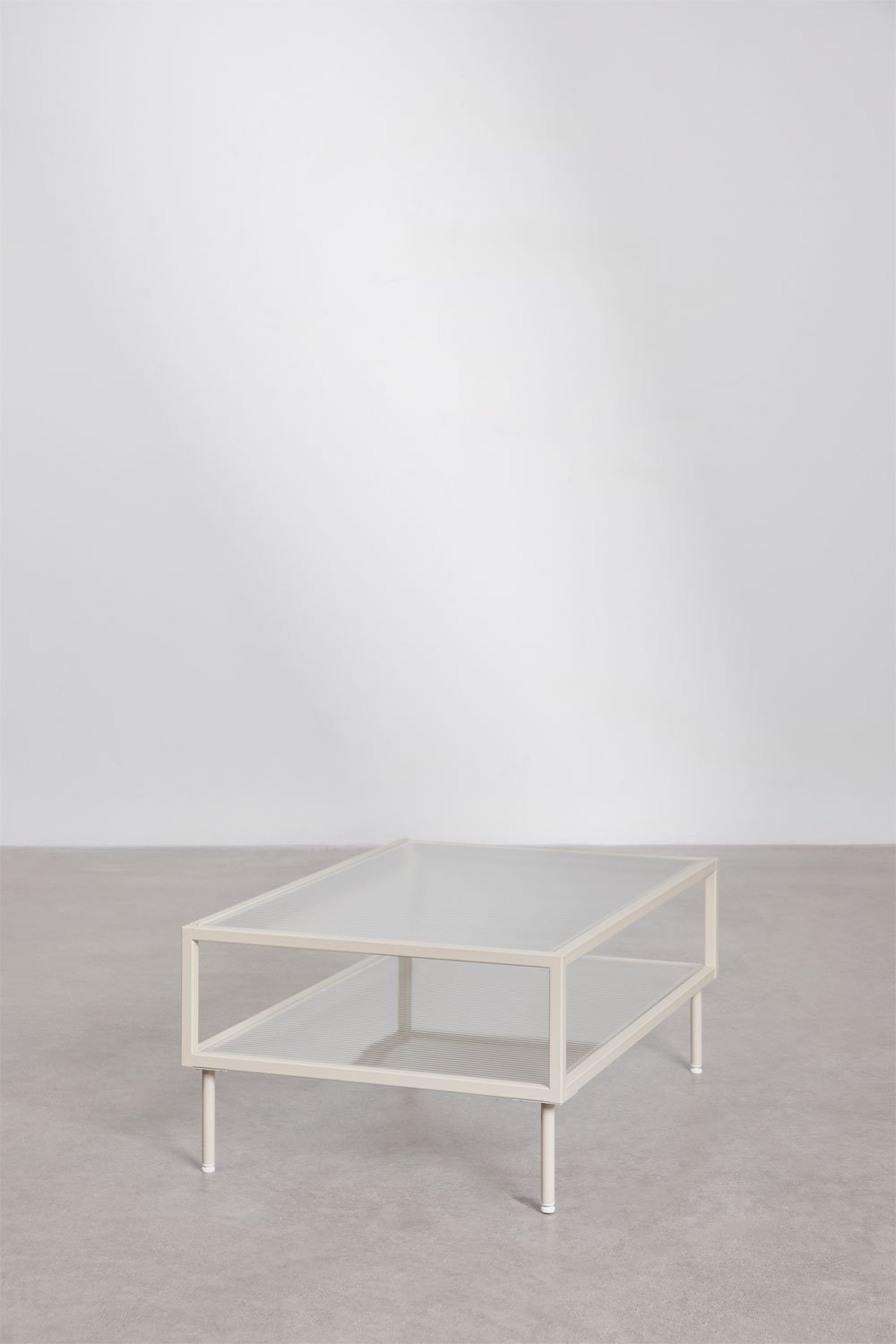 Rectangular coffee table in steel and glass Paoline, gallery image 5